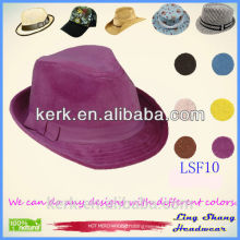 LSF10 High Quality Bulk Sale Custom Made 100% Wool Felt Mens Women Short Brim Fedora Hat Wholesale
